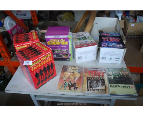 Boxed DVD series including Dads Army, Carry on films, etc.