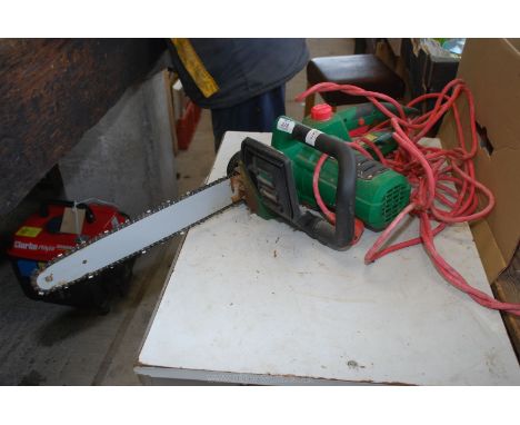 A Qualcast electric chainsaw. (Ran at time of testing).