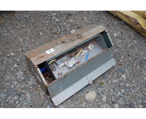 A tool box with miscellaneous tools.