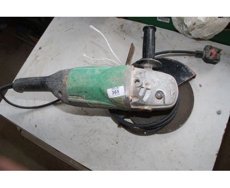 A Hitachi 9'' angle grinder. (Ran at time of testing).