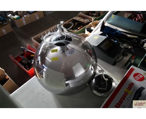 A chrome effect ceiling light