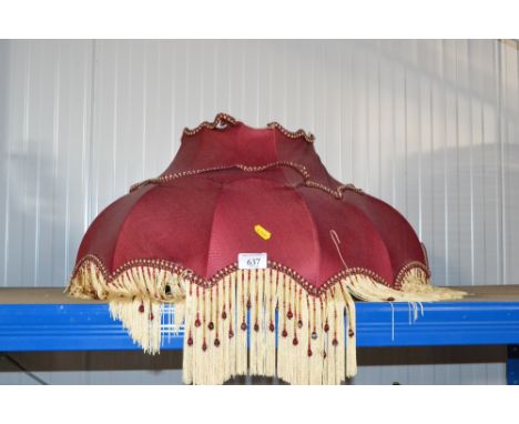 A light shade with bead decoration