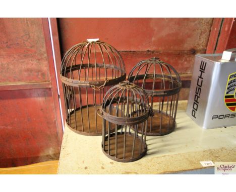 Three vintage bird cages (160)