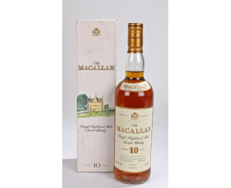 The Macallan 10 year old single highland malt scotch whisky, in card carton 70cl, 40% 