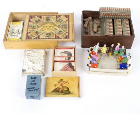 A group of 19th Century and later toys and cards including Architectural Dominoes, Sports and Pastimes/Provenance: from the a