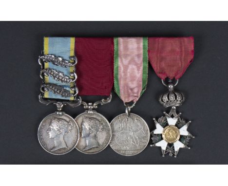 A Crimea group of four medals to Troop Sergeant Major William J Keyte comprising Crimea 1854-56 with three clasps Balaklava, 