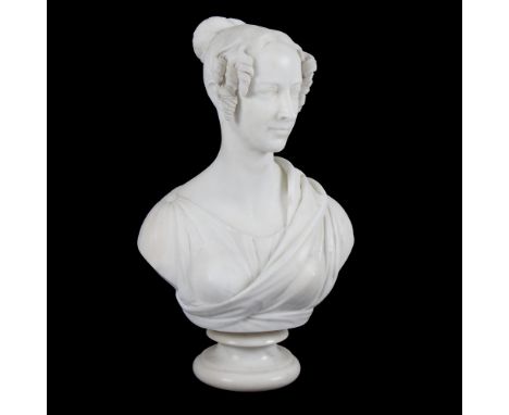 Edward Hodges Baily RA (1788-1867)/Marble bust of Lady Mary Spring-Rice (later Lady Aubrey de Vere)/on a circular socle, 76cm