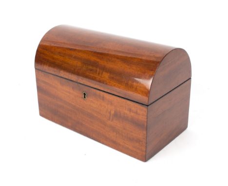 A Victorian mahogany domed tea caddy