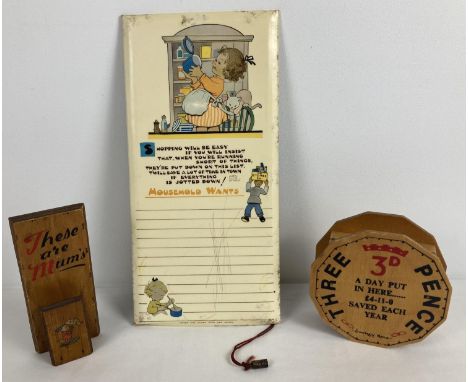 A vintage Valentine &amp; Sons, Ltd Mabel Lucie Attwell Household Wants memo board. Together with a vintage "These Are Mum's"