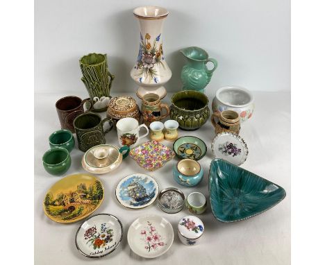 A box of assorted vintage ceramics to include Sylvac, Holkham, Royal Winton &amp; Devon Ware. 