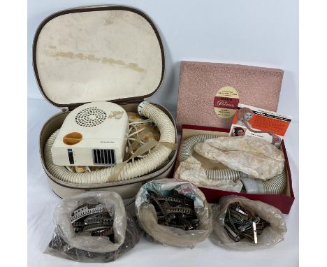 A vintage cased Ronson Hairdryer with hose and hood. Together with a boxed Pifco "Princess" Hose and hood, complete with inst
