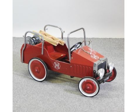A child's pedal car, in the form of a fire engine, 95cm