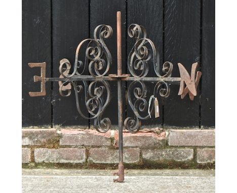 A wrought iron weather vane, 67cm high