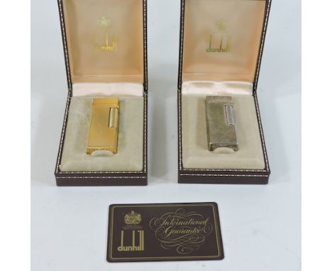 A Dunhill lighter, together with another, cased