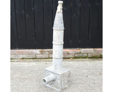 A lead garden water pump/hopper, 106cm high