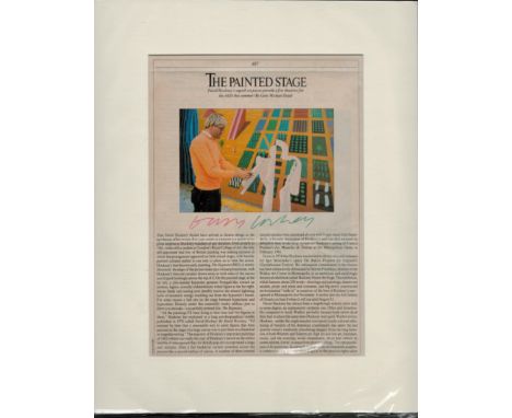 David Hockney signed 14x11 mounted colour magazine photo. Good condition. All autographs are genuine hand signed and come wit