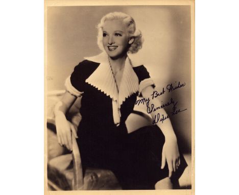 Dixie Lee (1909 1952) Actress Signed Vintage 8x10 Photo And A 1935 Headed Typed Letter. Good condition. All autographs are ge