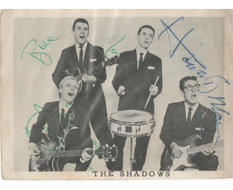 Cliff Richard and the Shadows multi signed 1960s vintage 5x4 promo photo includes original line up Bruce Welch, Hank Marvin, 