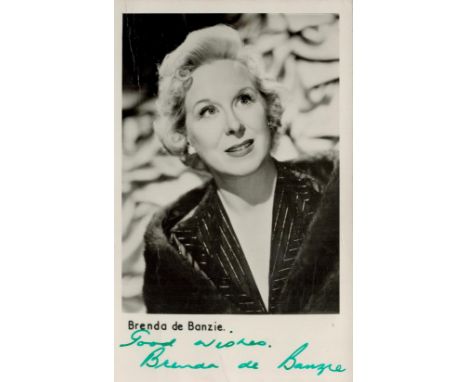 Brenda De Banzie British Actress signed early vintage photo. Size 6x4inch. Good condition. All autographs are genuine hand si