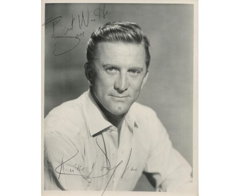 Kirk Douglas signed 10x8 inch black and white vintage photo. Good condition. All autographs are genuine hand signed and come 