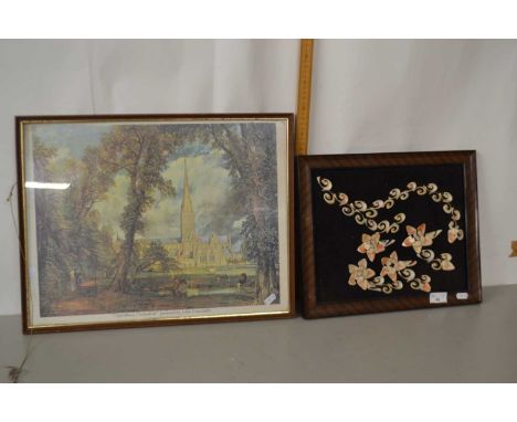 A print after John Constable together with a further shell work picture
