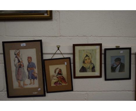 Mixed Lot: Four various portrait studies