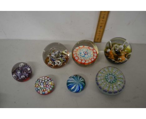 Mixed Lot: Seven various paperweights to include Perthshire and Caithness