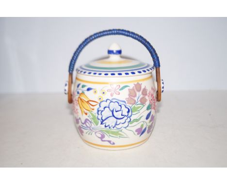 Poole pottery preserve pot 1934-1937 shape No 630 initials B.N Height 14 cm