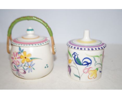 2x Poole pottery preserve pots