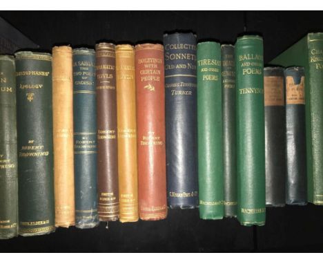 BROWNING and TENNYSON. Collection of poetry and works, including first and early editions in cloth bindings, various publishe