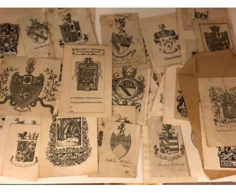 Bookplates, a collection, 18th century and later, mainly armorial, including John Bowles, Carington Bowles, I. K. Brunel, Hug