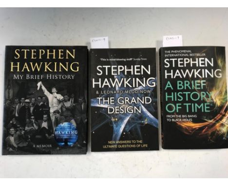 HAWKING (Stephen, Professor) Three volumes each with the author's right hand thumb print, and sold to benefit a charity. A Br