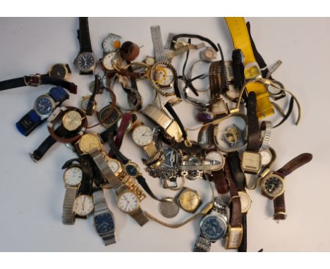 A large collection of wrist watches, to include the names Sekonda, Rotary, Timex, Lorus, Ingersoll, Everite, Avia etc. (some 
