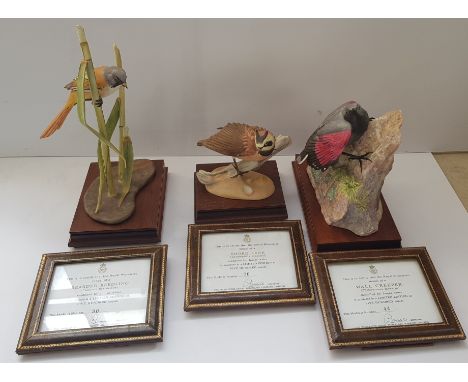 The Royal Worcester James Alder limited edition bird figurines with certificate.