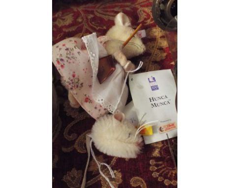 A Steiff 'Hunca Munca' from the 'Two Bad Mice 100 Years' series with button to ear and paper label number 00058, together wit