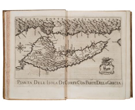 [Grecia]. Marmora, Andrea. Della historia di Corfù. Venezia, Curti, 1672. In 4° (227 x 157 mm); [32], 456, [12] pagine. Front