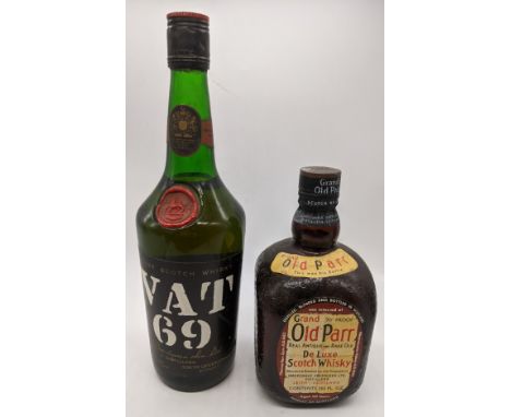 A bottle of VAT 69 1970â€™s Scotch Whisky, 75cl, together with a bottle of Old Parr De Luxe Scotch Whisky