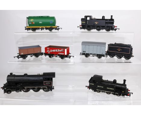 Hornby OO Gauge 0-6-0 BR Jinty Tank engine 47646, Mainline J72 similar 68745, Triang B12, 4-6-0 61572 with tender, two trucks
