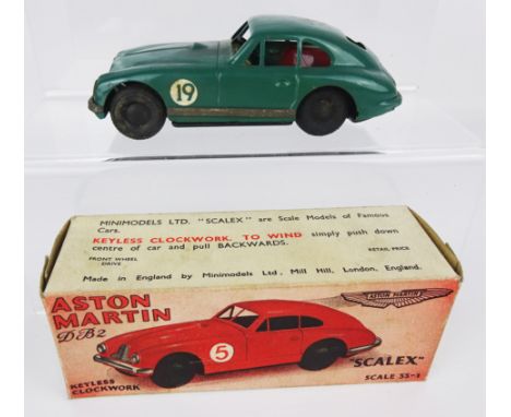 Minimodels 'Scalex' 33-1 scale model Aston Martin DB2, green No.19, boxed,    Condition Report  Model generally G, brightwork