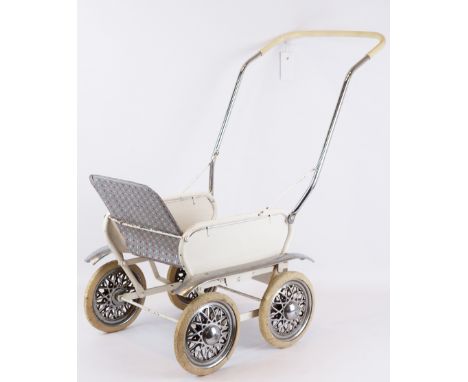 Leeway Dolls push chair with folding handle & a vintage folding dolls push chair with metal frame and canvas seat (2)    Cond