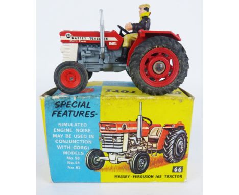 Corgi die-cast model Massey-Ferguson 165 Tractor boxed    Condition Report  Model: EXBox: damp stained and unstuck