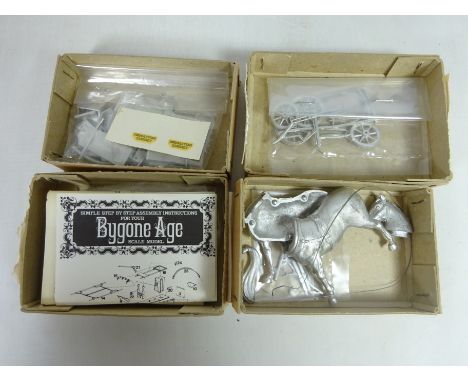 Bygone Age 1/32nd scale pewter models: Carriage Horse, Hand pump Fire Engine (2)