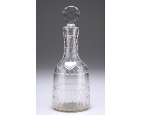 A SMALL CUT-GLASS LIQUEUR DECANTER, MID-19TH CENTURY, of shaft and mallet form. 20.5cm high

Provenance: The Chris Crabtree C