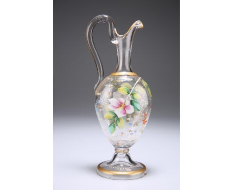 A LATE VICTORIAN EWER, with pear shaped body and domed foot. 23cm highThe absence of a Condition Report does not imply that a