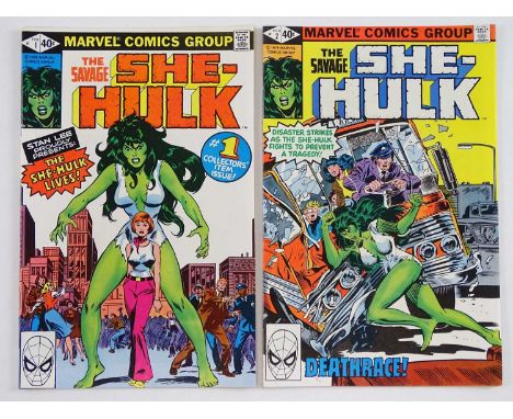 SAVAGE SHE-HULK #1 &amp; 2 - (1975 - MARVEL) - HOT Character &amp; Book - Origin and First appearance of She-Hulk, whose TV s