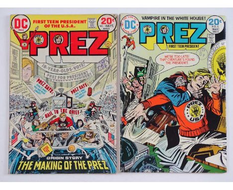 PREZ #1 &amp; 4  (2 in Lot) - (1973/74 - DC - UK Cover Price) - Origin and first appearance of Prez Rickard + First appearanc