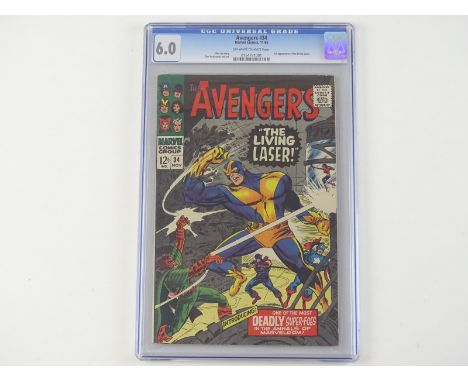AVENGERS #34 - (1966 - MARVEL) - GRADED 6.0 by CGC - First appearance of the Living Laser - Stan Lee story, Don Heck cover &a