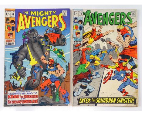 AVENGERS #69 &amp; 70 - (2 in Lot) - (1969 - MARVEL - UK Price Variant) - Includes Introduction of the Grandmaster + First ap