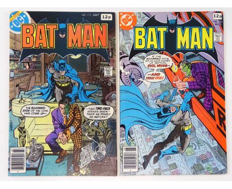 BATMAN #313 &amp; 314 - (2 in Lot) - (1979 - DC - UK Price Variant) - First Tim Fox (Future State Batman) + Two-Face, King Fa