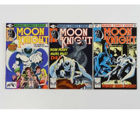 MOON KNIGHT # 1, 2, 3 (3 in Lot) - (1980/81 - MARVEL - US Price &amp; UK Price Variant) HOT Comic Book - Moon Knight's origin